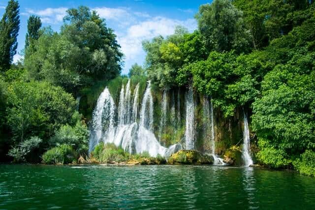 A beautiful waterfall in Krka National Park, perfect for a day trip from Split Croatia.